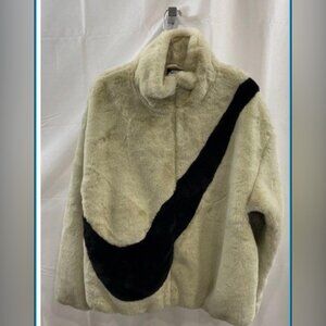 Nike M Faux fur Cream and Black Teddy Jacket